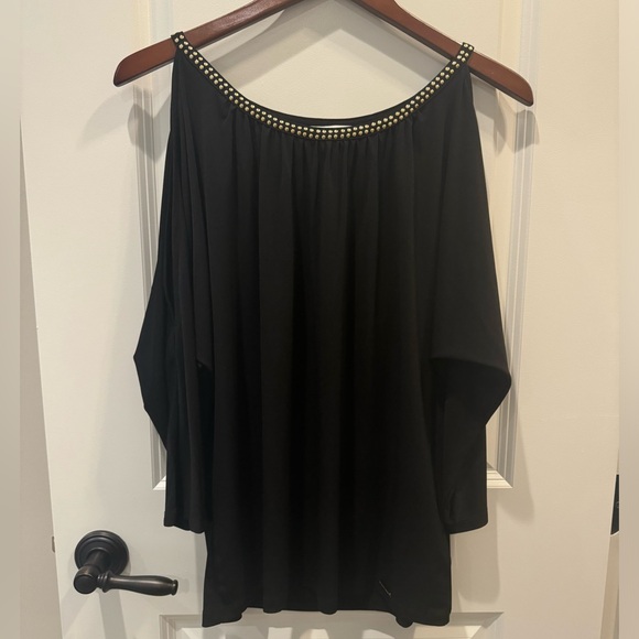 MICHAEL by Michael Kors Women’s Black Open Shoulder Blouse - Picture 1 of 5